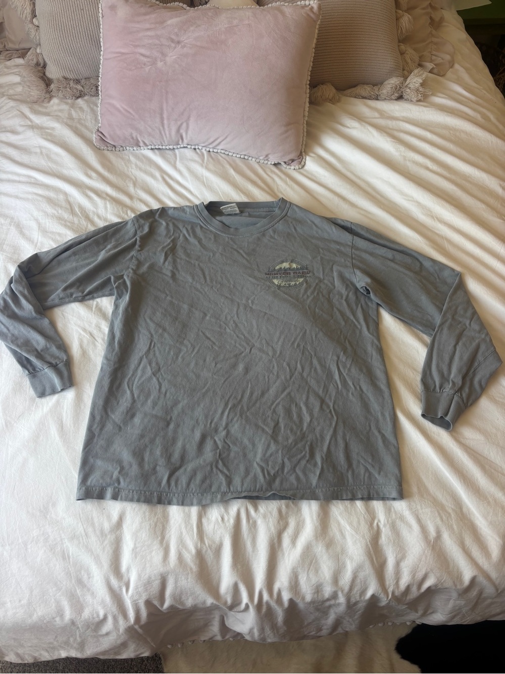 Long-Sleeve Crewneck Shirt - Light Gray